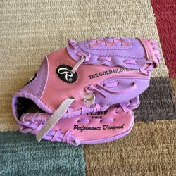 Rawlings PL109P 9” Youth Right Hand Thrower Baseball Glove - Pink & Purple