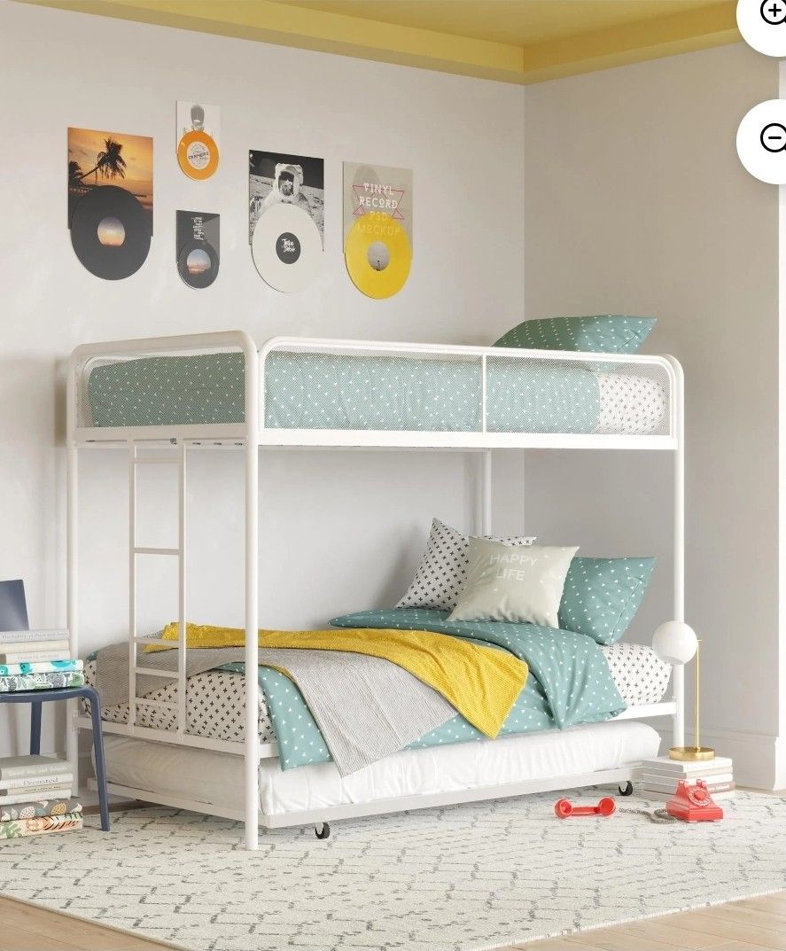 New Inbox Triple Twin Bunk Bed With Trundle Mattress Not Included