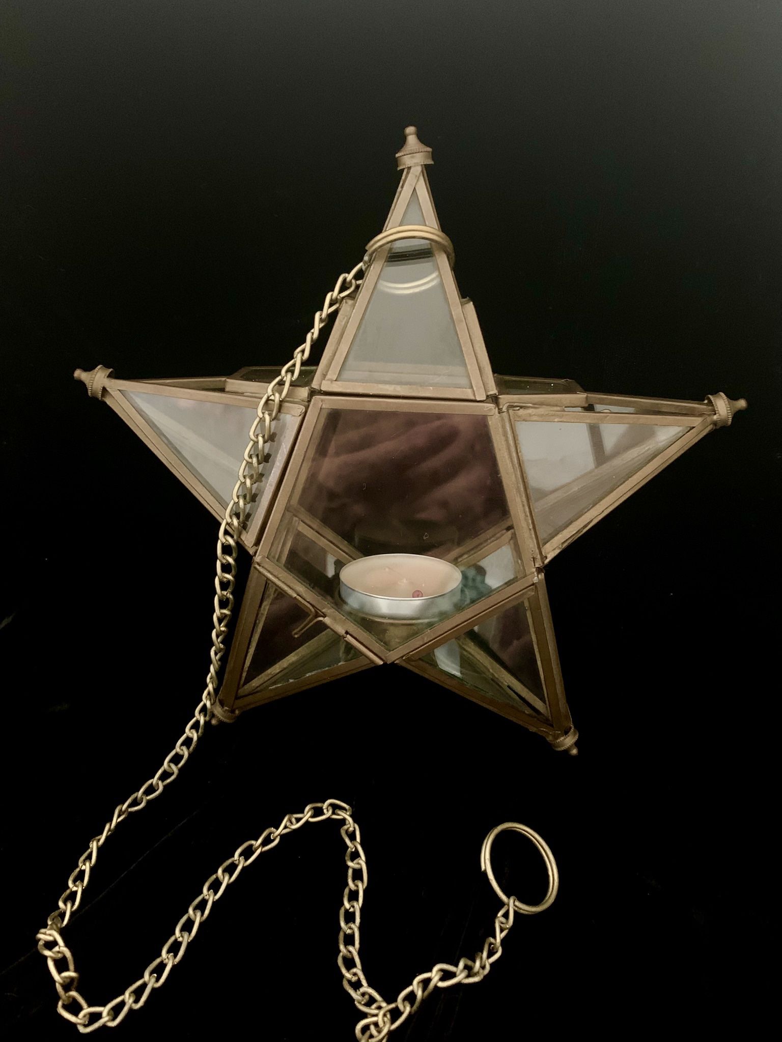 Glass Star Candle Holder