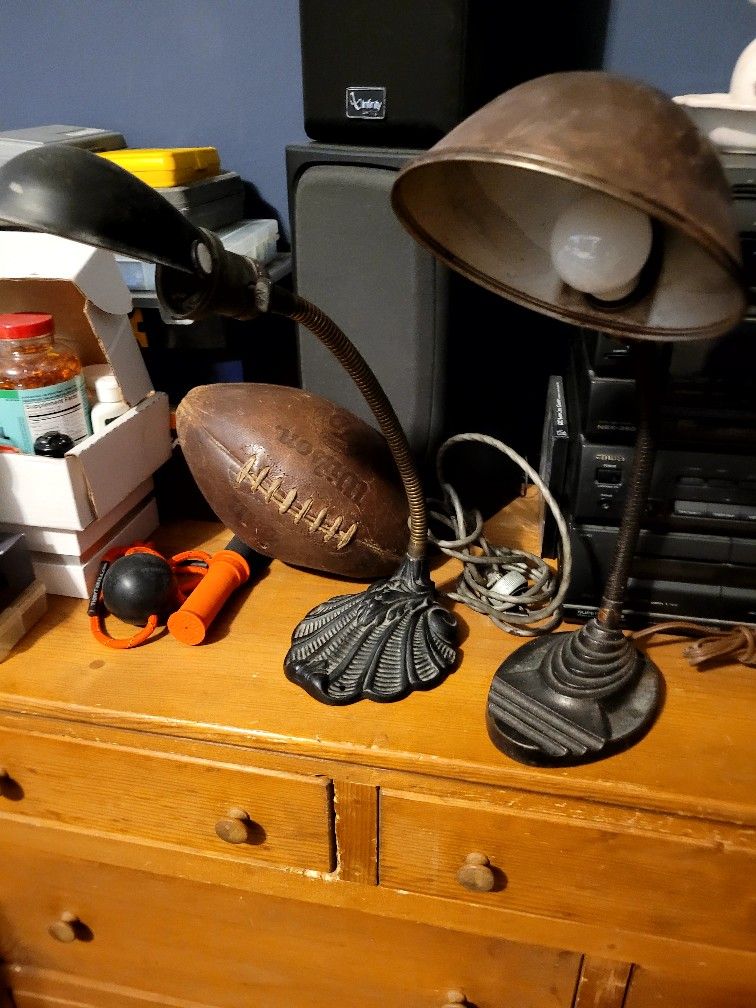 1-50s Cast Iron Table Lamps. Only One Left