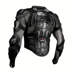 Black Armored Jacket for Motorcycles, Riding Jacket for Motorcyclists, Ventilated Motorcycle Riding Jacket