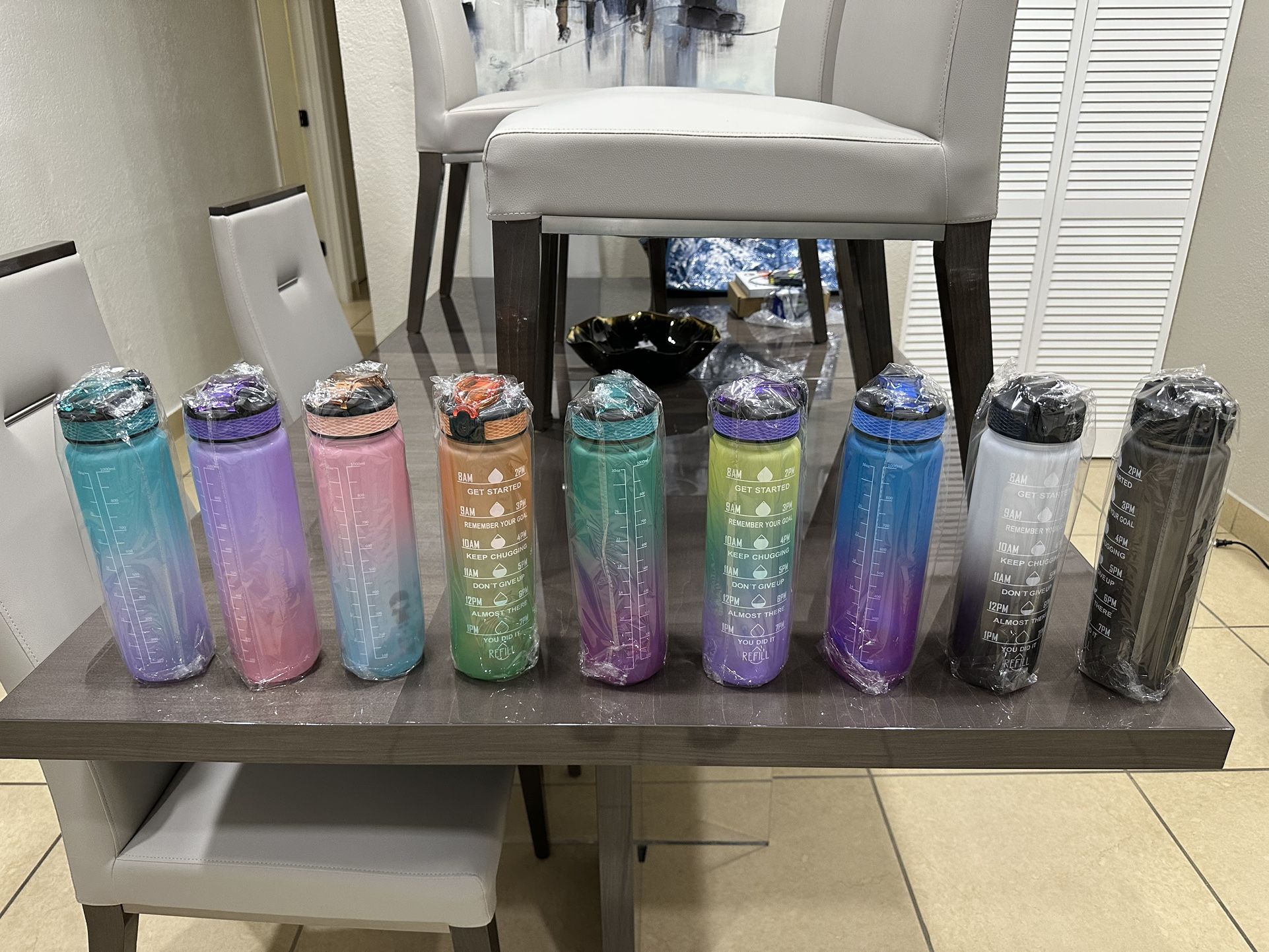 32 Oz Drinking Water Bottle With Times To Drink And Straw’ Motivational With Carrying Strap, Leakproof BPA & Toxic Free, Ensure You Drink Enough Water