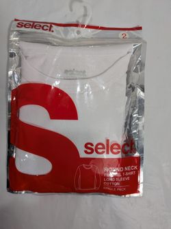 Select round neck long sleeve cotton T-shirt single pack. Size 2 kids