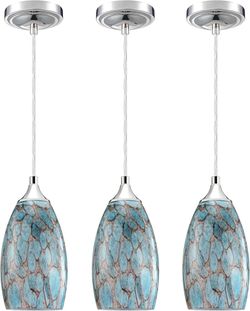 3 Pack 1 Light Indoor Mini Hanging Kitchen Island Pendant Lamps