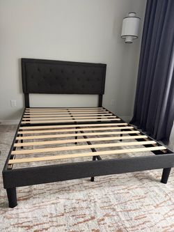 Grey Queen Bed Frame/ Perfect condition