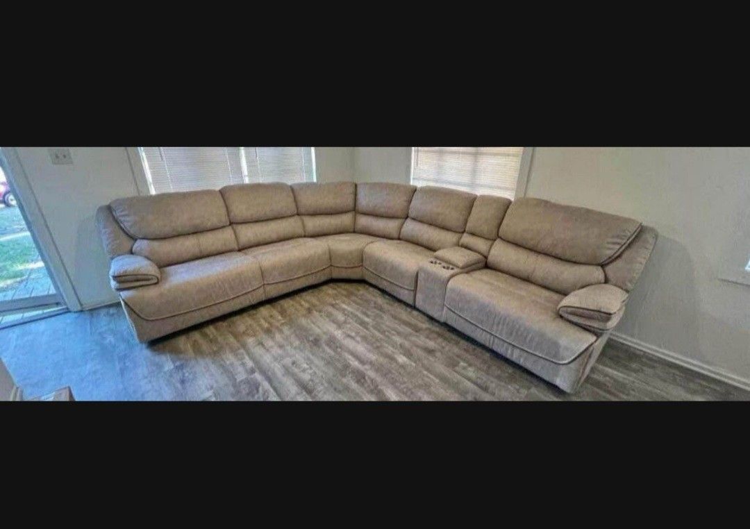 *Wow!!!*---Attractive Alejandra Mocha Microfiber Reclining Sectional Sofa---Delivery And Financing AvailableðŸ¤