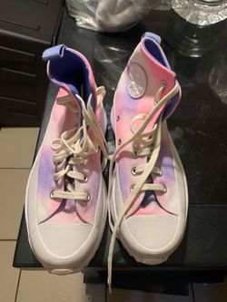 1-Pair Of Women’s Converse Run Star Hike High In The Cloud Wash Storm Pink Size 7.5