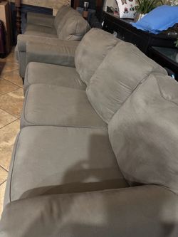 2 Matching couches, both 3 seater, comfortable, good condition.