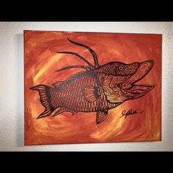 16x20 Acrylic Hogfish Original Artwork 