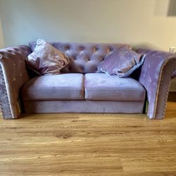 Lavender/Light Pink Love Seat Couch Sofa