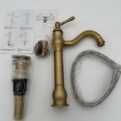 Gotonovo Swivel Antique Brass Bathroom Vessel Sink Faucet Single Handle New