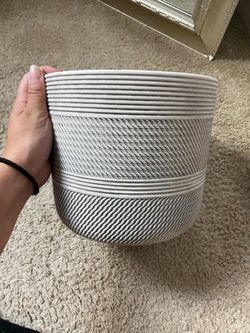 Gray Textured Planter Pot