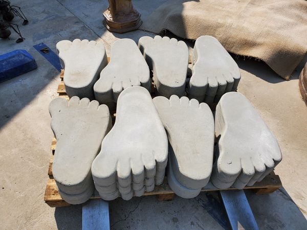 12"W. X 20"L. CEMENT FOOTPRINT STEPPING STONE PAVERS $14 EACH for Sale
