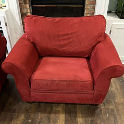 Havertys Oversized TWO Red Chairs