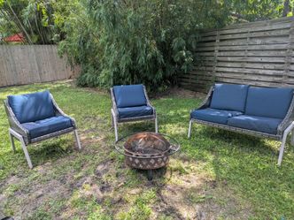 Outdoor chair patio fire pit set
