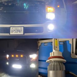 6000k Glacier White LED Headlight And 3000k Jdm Yellow LEDs Fog Lights
