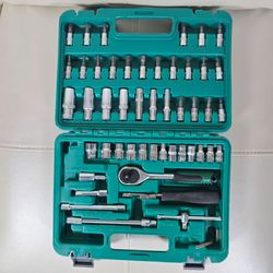 53 Piece 1/4" Socket & Bit Set - Mechanic Tool Kit with Carrying Case