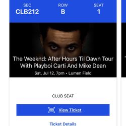 Club Level 2 Tickets The Weeknd Seattle 