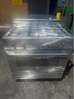 36” Bertazzony slide in gas range stainless steel convection oven