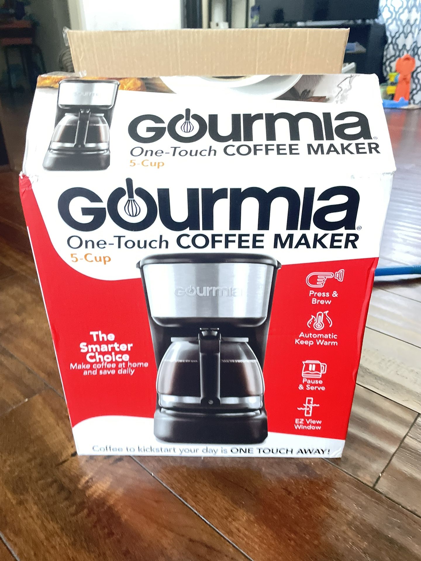 5-Cup Programmable Drip Coffee Maker, Brew Later Timer, Adjustable 4-Hr Keep Warm, Pause & Serve, Freshness Timer, 700 W Compact Glass Carafe, EZ-View