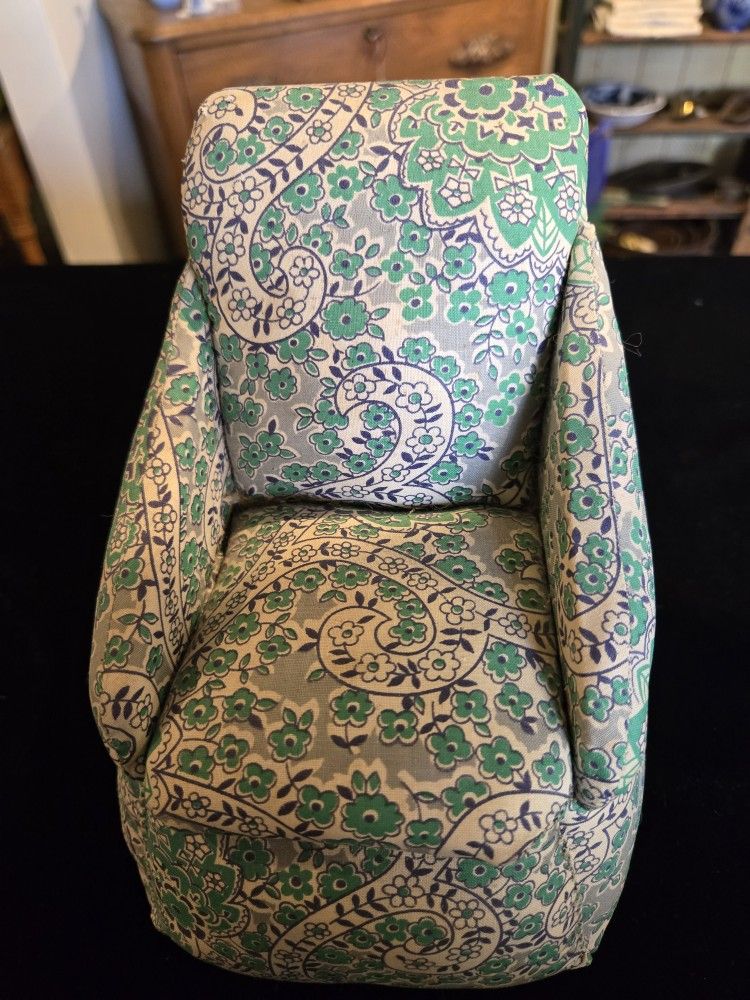 Early 1900's Fabric Storage Chair Pin Cushion Sewing 