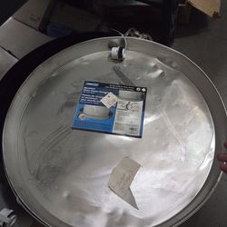 24 in. Aluminum Water Heater Pan with PVC Fitting