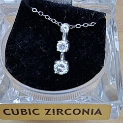 Cubic Zirconia Silver Necklace 