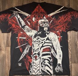 WWE Men's Black Penta AOP Gothic T-Shirt Size Large