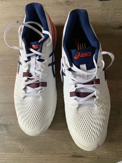 6asics shoes/ white/blue/orange