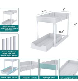 2-Tier Under Sink Organizer with Pull-Out Drawer
