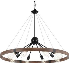 FARMHOUSE WAGON WHEEL CHANDELIER