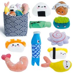 10 Pc Sushi Dog Toys