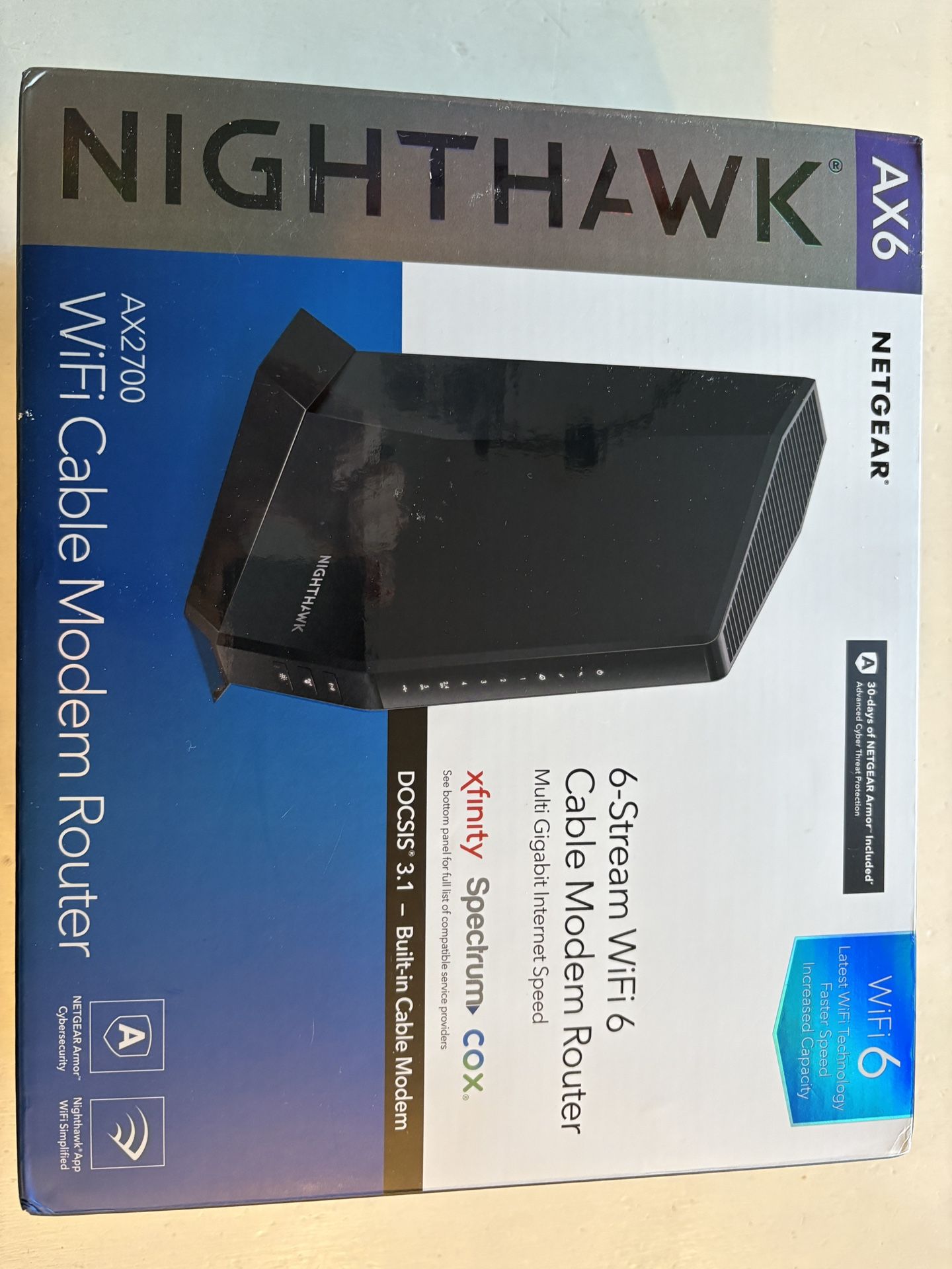 Netgear Nighthawk AX6 Modem/router combo