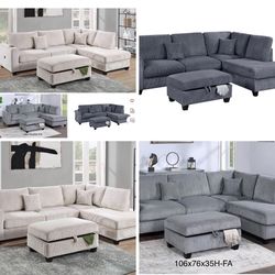 Sectional with ottoman set