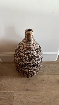Large Woven Water Hyacinth Vase