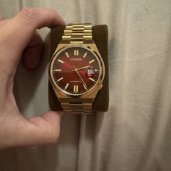 Citizen Gold Watch With Red Dial