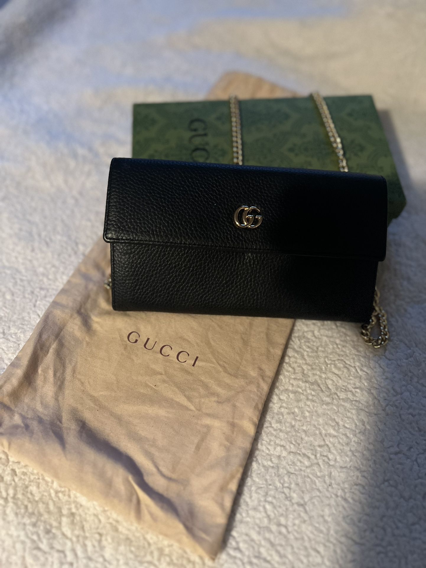 Authentic Gucci GG Marking Wallet On Chain 