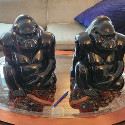 Pair Of Gorilla Statues 