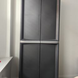 Sterilite Adjustable 4-shelf Gray Storage Cabinet With Doors 