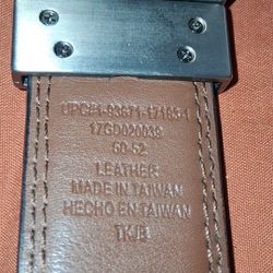  Genuine Dickies black leather reversible belt with a brushed metal buckle.