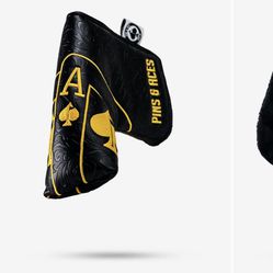 Pins & Aces Black/Gold Ace Of Spades Blade Putter Cover