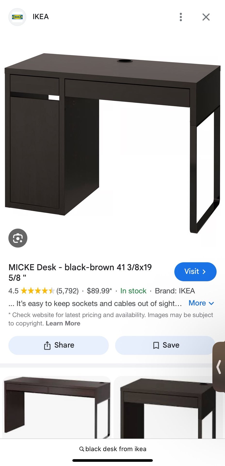 Unopened MICKE Desk From Ikea