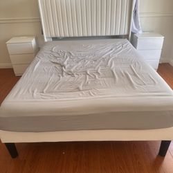 (FULL) Bedframe, Mattress, Nightstands & Desk