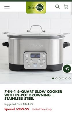GreenPan GreenPan 7-in-1 6-Quart Slow Cooker Stainless Steel