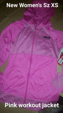 New Women's Sz XS Pink FILA workout Activewear jacket nwt