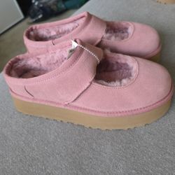 UGG  women MARY JANE SLIDE pink  Suede PLATFORM Shoes  US 8