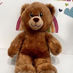 VALENTINES DAY BROWN TEDDY BEAR!  15 INCH FROM BUILD A BEAR - LIKE NEW