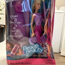 2001 Mattel Bead'n Beauty Barbie Doll #52745 New In Box