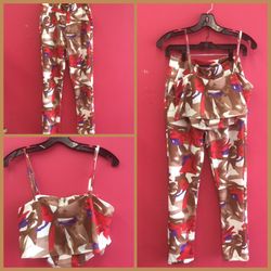 Capri/ halter top pant set