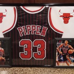 SCOTTIE PIPPEN HALL OF FAMER WITH THE CHICAGO BULLS, CUSTOM STITCHED, AUTHENTIC BRANDED JERSEY.